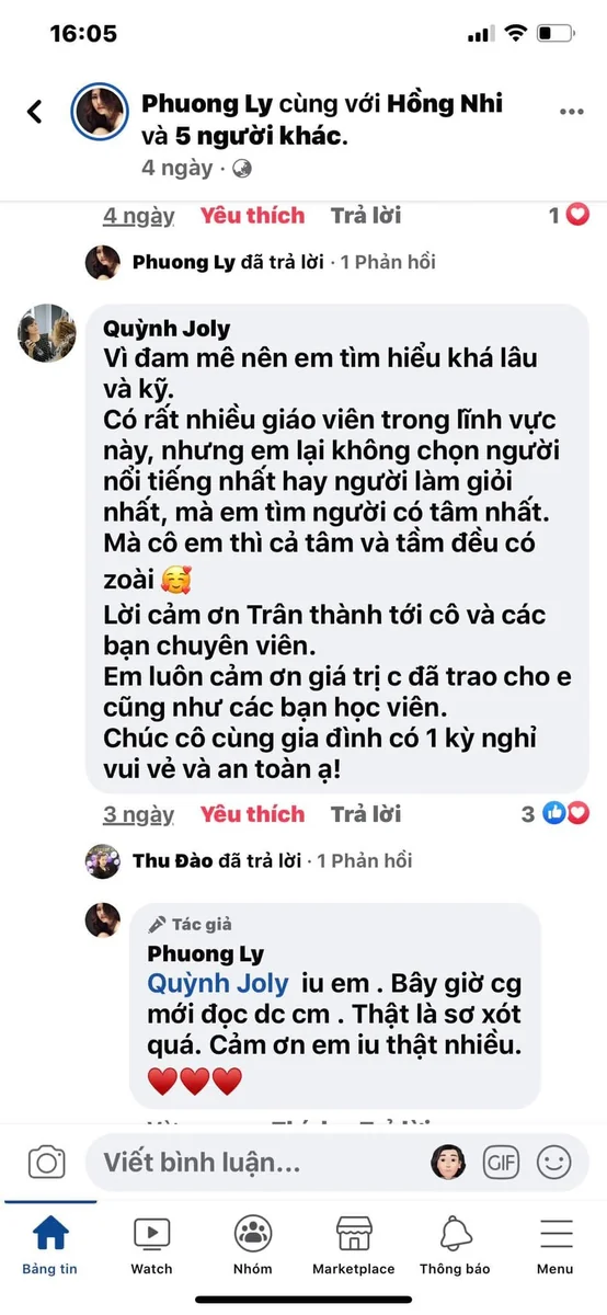 Phản hồi học viên