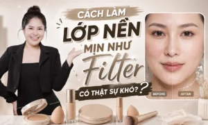cách làm lớp nền mịn như filter Phuong Ly Makeup