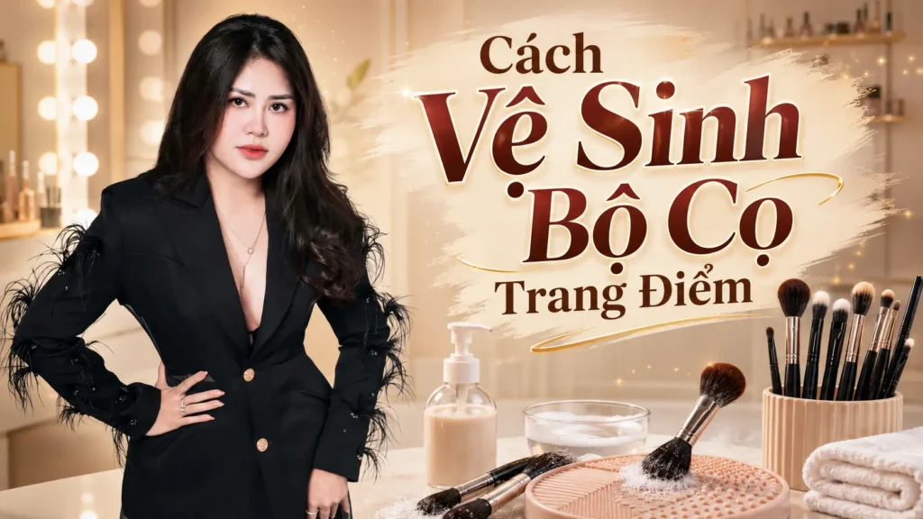 vệ sinh bộ cọ trang điểm Phuong Ly Makeup