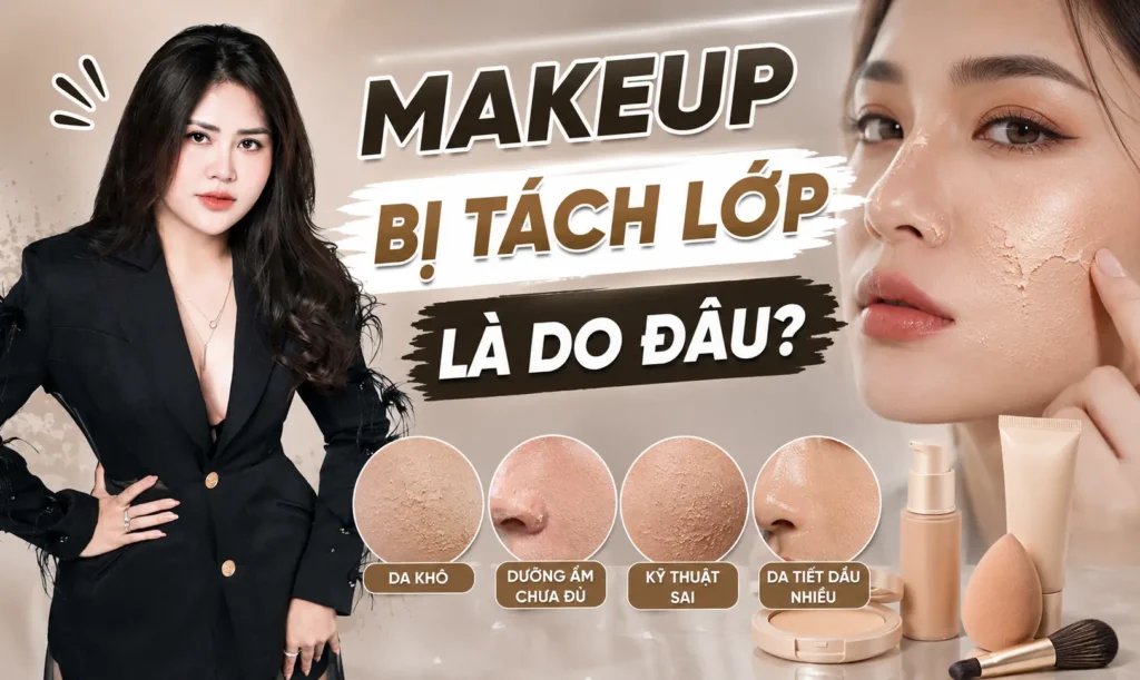makeup bị tách lớp do đâu Phuong Ly Makeup