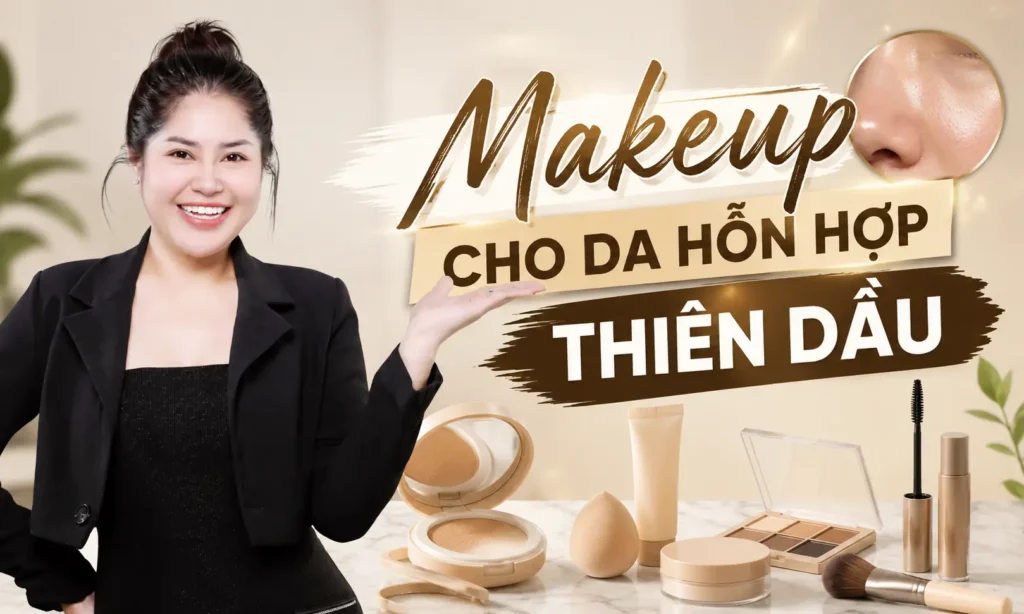 makeup cho da hỗn hợp thiên dầu Phuong Ly Makeup