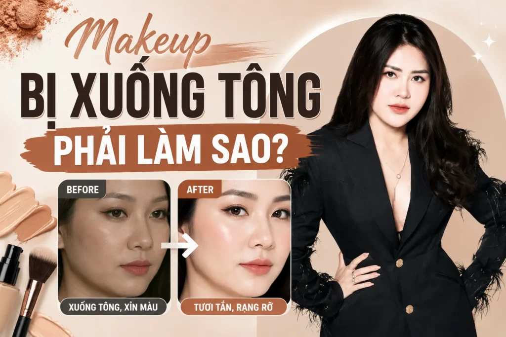 makeup bị xuống tông Phuong Ly Makeup