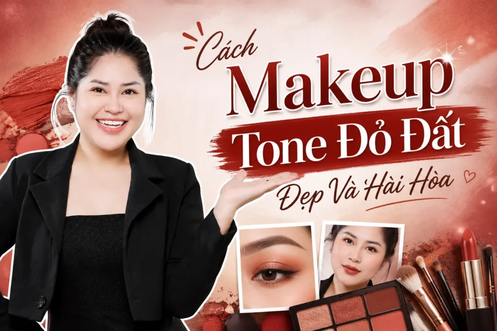 makeup tone đỏ phuong ly makeup