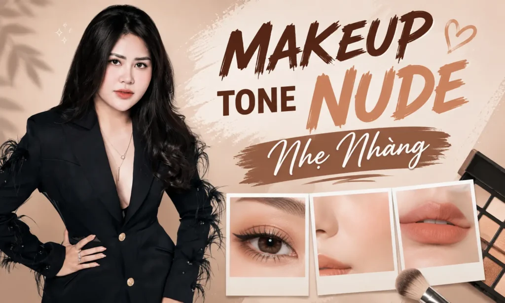 makeup tone nude nhẹ nhàng Phuong Ly Makeup