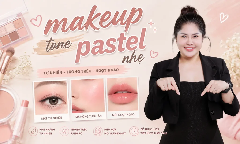 makeup tone pastel nhẹ Phuong Ly Makeup