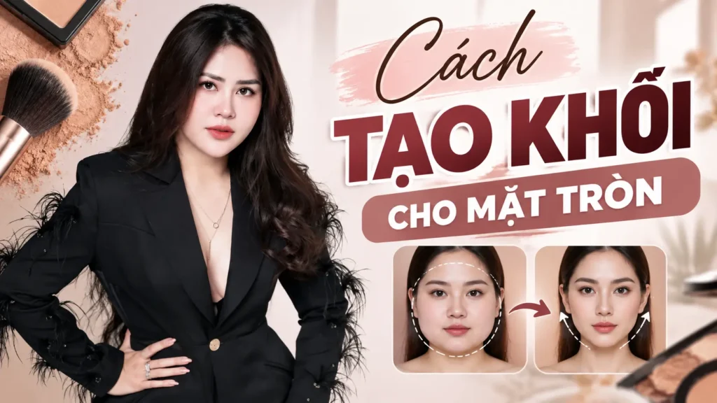 cách tạo khối cho mặt tròn Phuong Ly Makeup