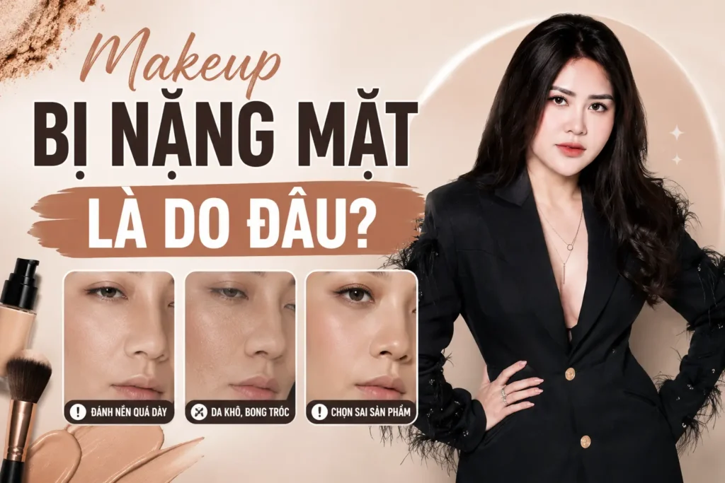 makeup bị nặng mặt Phuong Ly Makeup