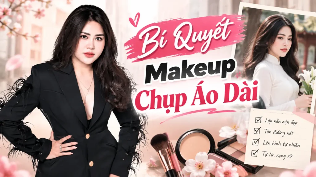 makeup bí quyết chụp áo dài