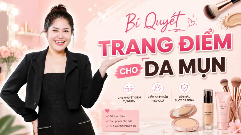 trang điểm cho da mụn Phuong Ly Makeup